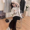 Pound cotton americano high street manga corta camiseta mujer 2025 nuevo verano diseño suelto sentido nicho media manga top details Picture